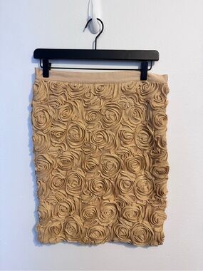 Banana Republic Gold Metallic Rosette Pencil Skirt size 4